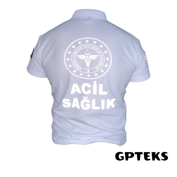 GPTEKS Beyaz Polo Yaka Acil Sağlık Tshirt - Görsel 3
