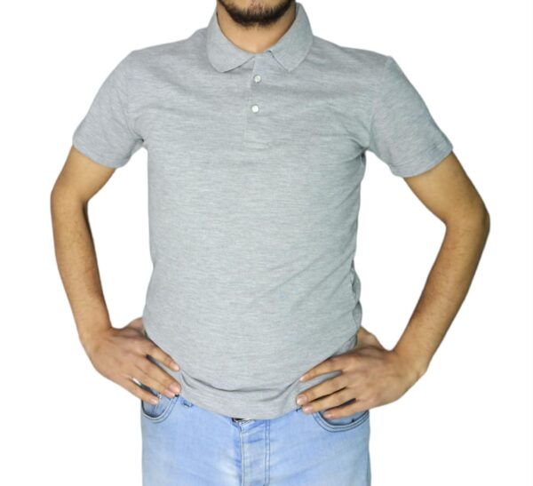 GPTEKS  Polo Yaka Gri Tshirt