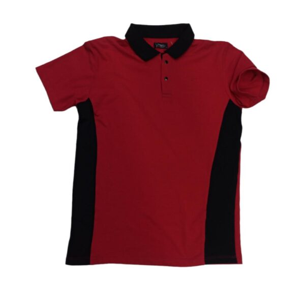 GPTEKS  Polo Yaka Kırmızı Siyah Tshirt